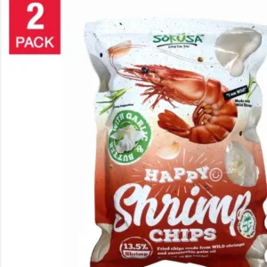 COSTCO 2 Happy Chips with Garlic & Butter 13.5% Shrimp Family Size, 16 Oz
